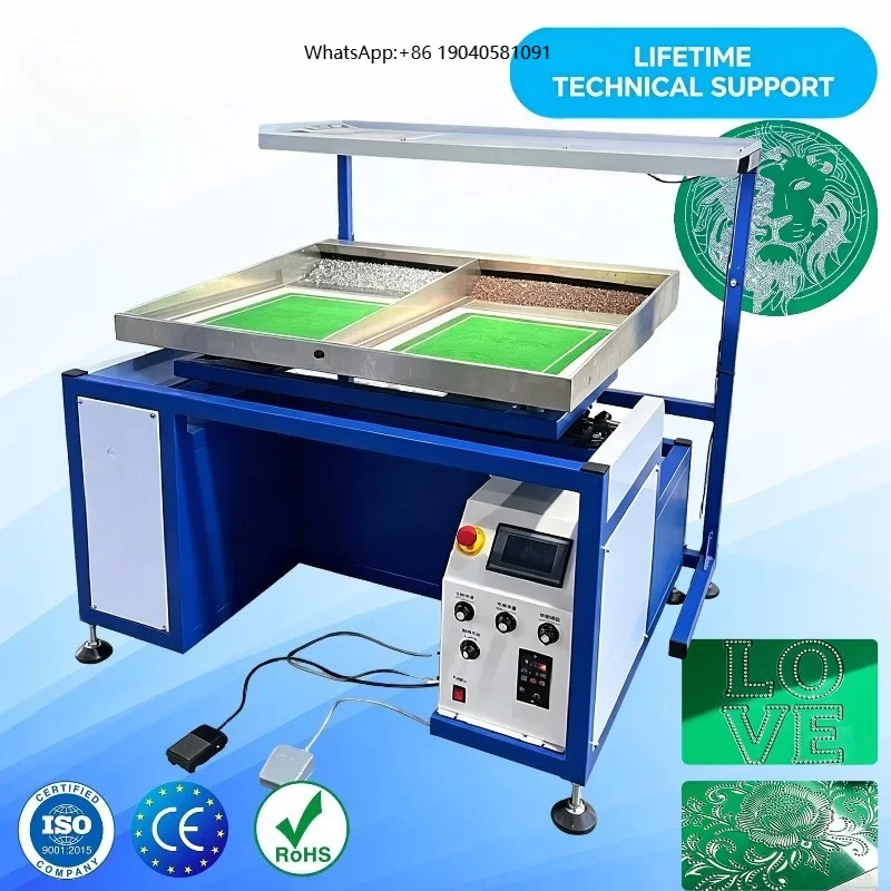 60x100 Automatic Rhinestone Setting Machine for T-Shirts Transfer Rhinestone Shaking Machine