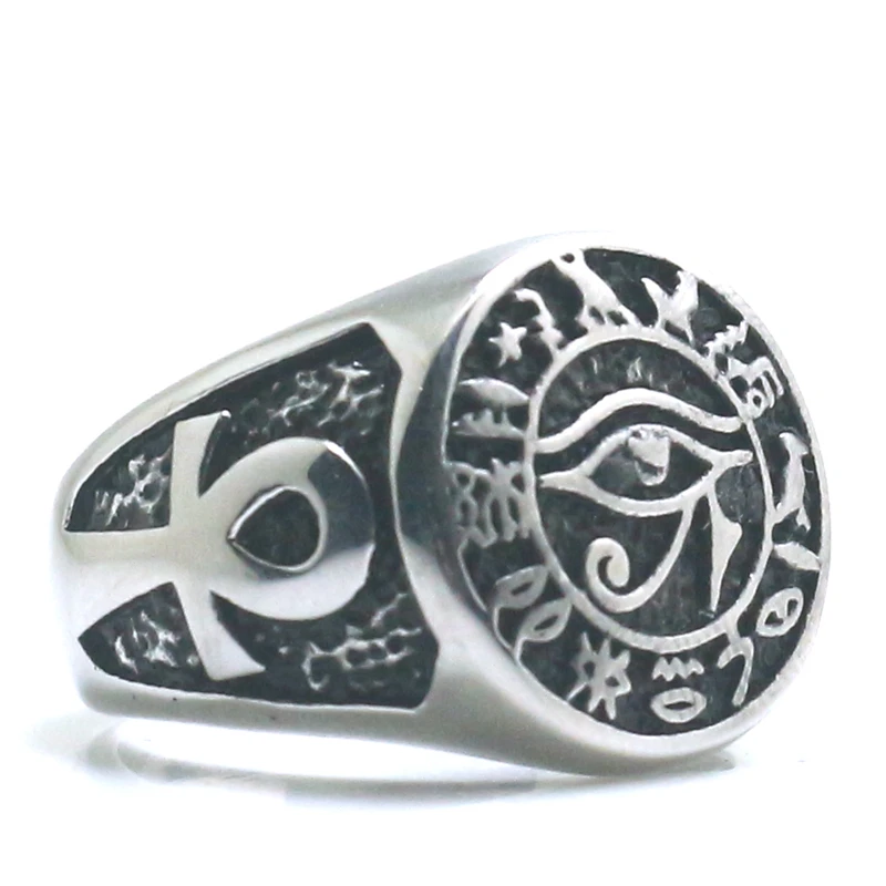 New Arrival Unisex 316L Stainless Steel Cross All See Eye Newest Ring