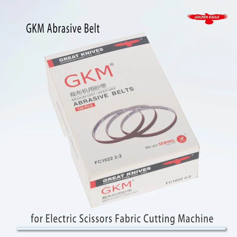 100PCS Golden Eagle GKM Abrasive Belt FC1022 2-2 for Electric Scissors Fabric Cutting Machine Sharpening Belt Medium Grit