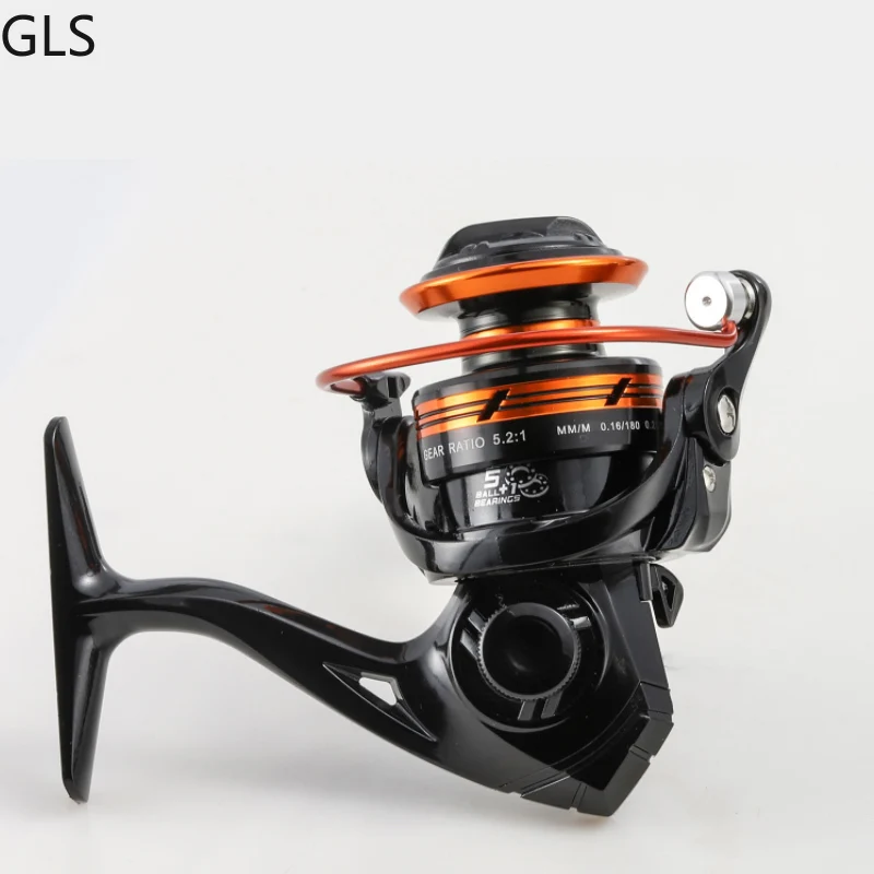 GLS New 500/800 Series Gear Ratio 5.2:1 Full Metal Spool Fishing Reel 5+1BB Saltwater Bass Spinning Reel Fishing Tackle