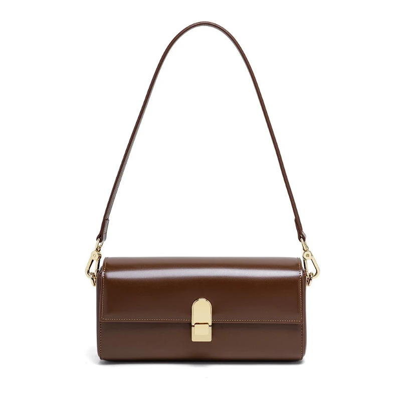 

Genuine Leather Women's Stylish Armprit Bag Small French Bread Shouder Bag High Quality Underarm Bag Versatil Crossbody Handbag