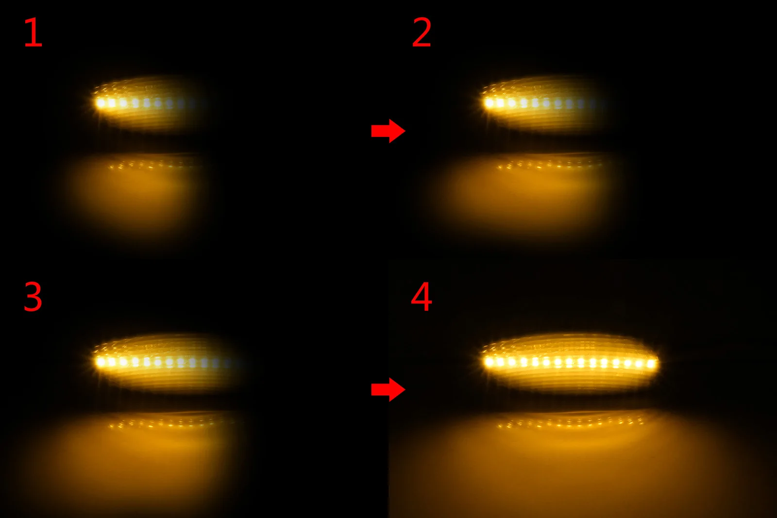 العنبر ديناميكي LED الجانب مؤشر مكرر ضوء لسيتروين C3 II C4 C5 DS3 DS4