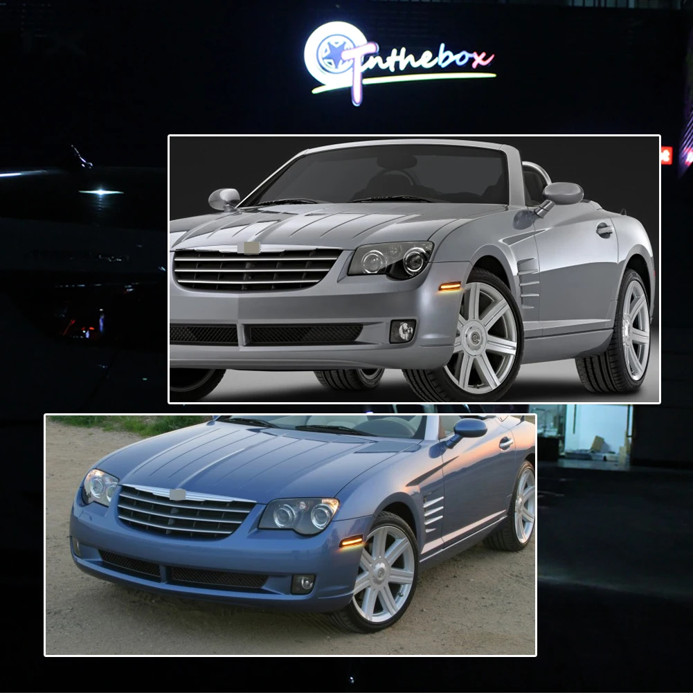 Amber/สีขาว LED กันชนด้านหน้าด้านข้างไฟเลี้ยวไฟสัญญาณ Fender Flare สําหรับ 2004-2008 Chrysler Crossfire