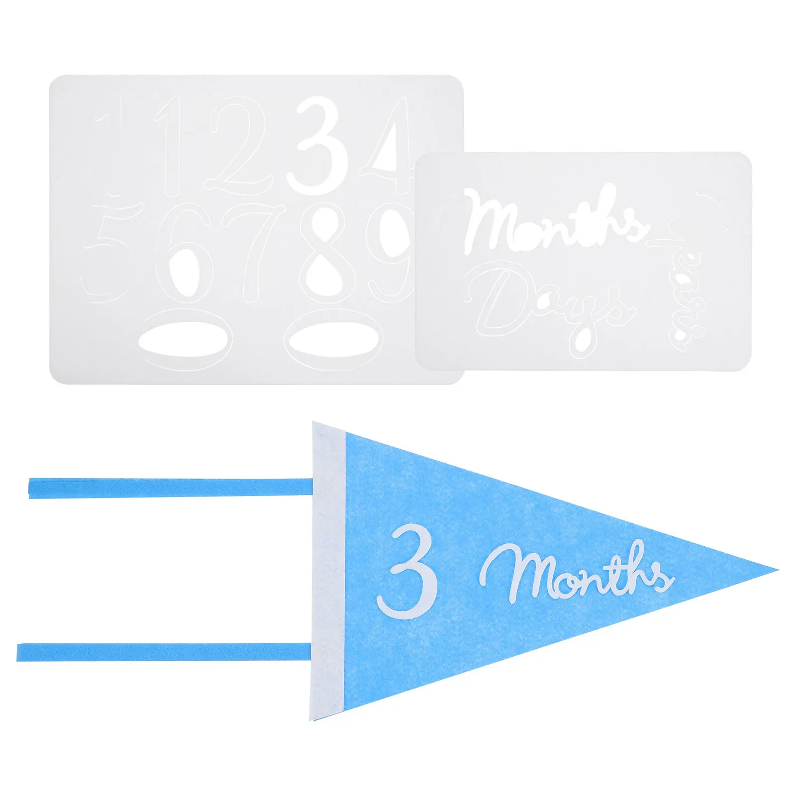 1 set 1 Set Triangle Banner Baby Milestone Months Days Sign Bunting For Party Shower Wall Garden Hanging Decoration