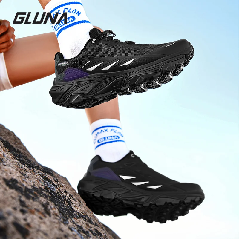 GLUNA, zapatillas para correr totalmente impermeables para hombre y mujer, con placa de carbono, superrebote, antideslizantes, zapatillas para senderismo al aire libre 86889