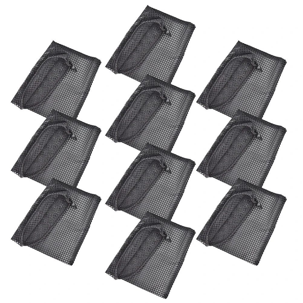 

10pcs Mesh Drawstring Bags Strong Lightweight Polyester Foldable Storage Sacks For Sports Clothes Laundry Travel Gear Gym