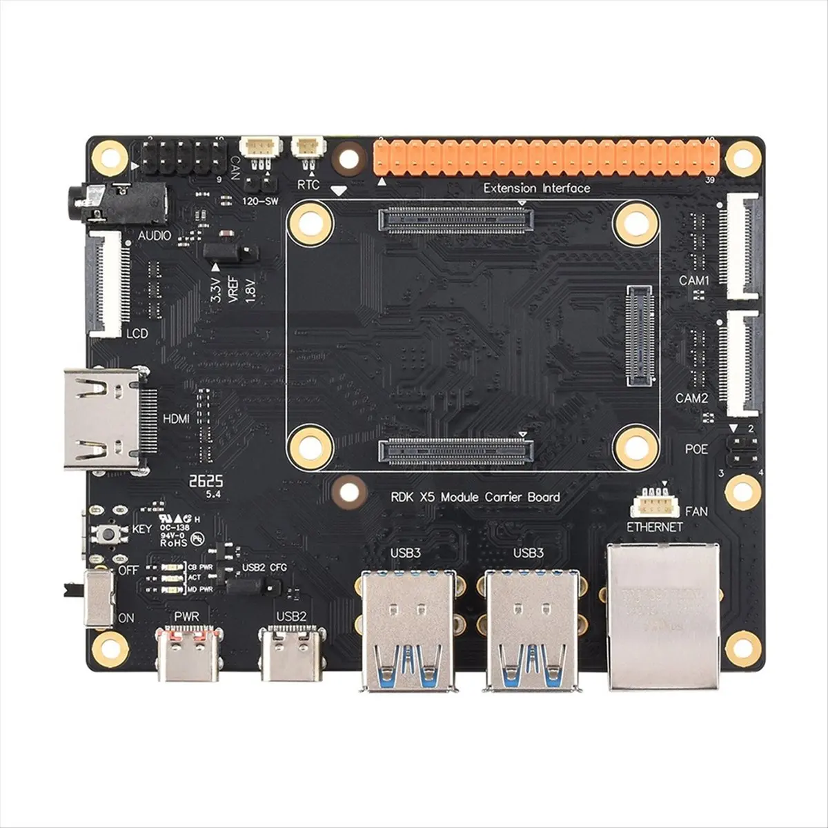☶❈＊♥AC1728-RDK X5 Module Carrier Board for D-Robotics Baseboard USB 3.0 MIPICSI 40PIN Adapter RDK X5 Development Board Kit