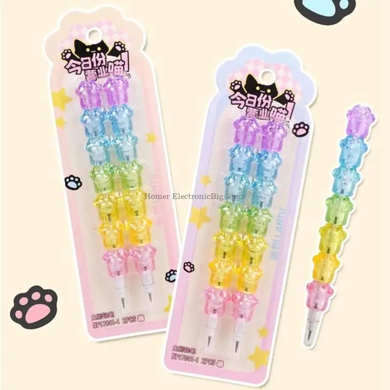 2Pieces Cartoon Pencil Scackable Строительные блоки карандаш для рисунка для написания детей