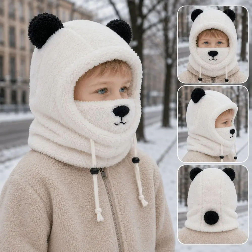 Cozy Fuzzy Texture Bear Ear Hat Material Animal Style Winter Hat Bear Ear Design Hat Outdoor Walks