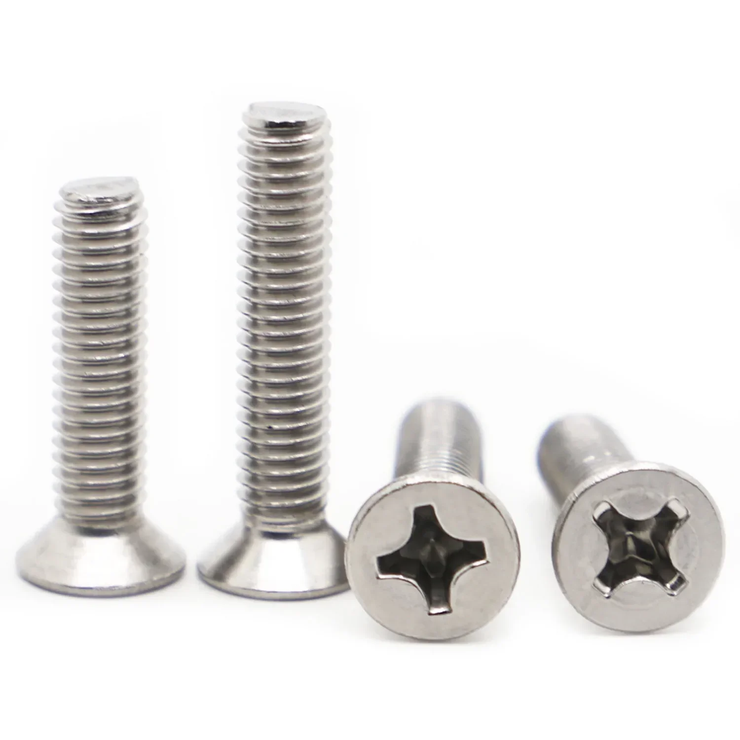 M1 M1.2 M1.4 M1.6 M2 M2.5 M3 M3.5 M4 M5 M6 M8 DIN965 GB819 304 Stainless Steel Flat Head Countersunk Phillips Machine Screws