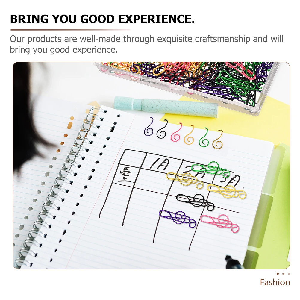 

85Pcs Colorful Music Note Paper Clips Creative Metal Clips for Office Document Filing School Supplies Paper Clamp