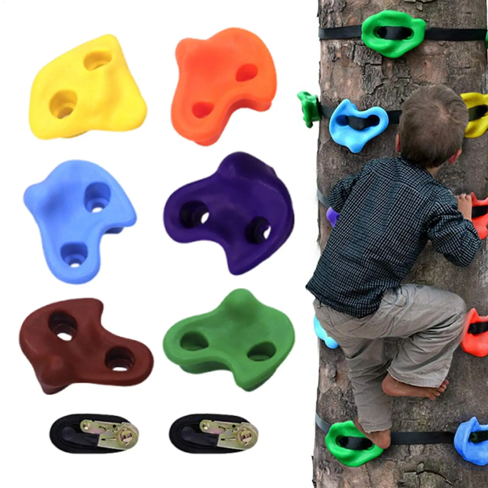 Tree Climbing Holds Climbing Hand Holds Ladder Playset For Backyard Doorway Home Ceiling Gymnastics Outside Park Garden