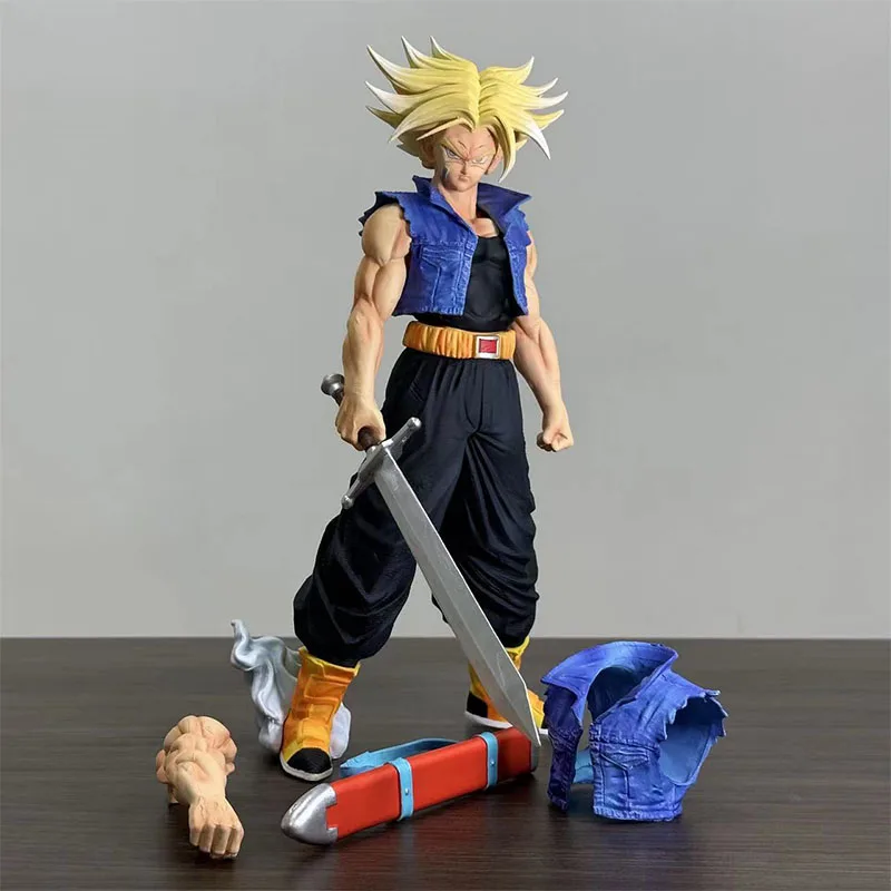 27cm Gk Nec Trunks Anime Figure Dragon Ball Yellow Purple Hair  Hand Removable Double Head Swap Decoration Statue Model Toy Gift