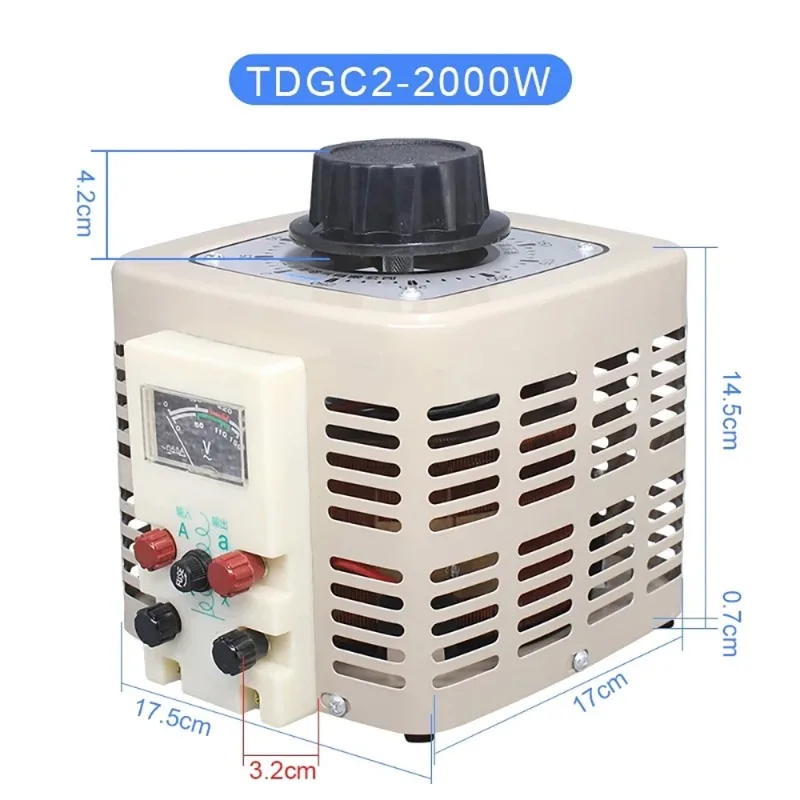 2KW Single-Phase AC Voltage Regulator Variac Power Converter Voltage Transformer 220V To 0-250V TDGC2-2KVA