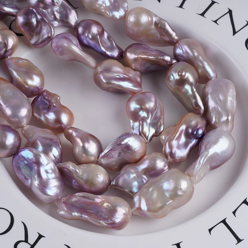 15-18Mm Purple Large Baroque Freshwater Cultured Pearl Strand Necklace Bracelet