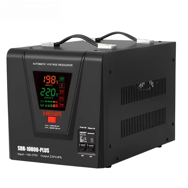 10KVA Satu Fasa 220V Catu Daya Dioda Pemancar Cahaya Warna Layar Digital Regulator Otomatis Stabilisator Proteksi Stabilisator AVR Harga