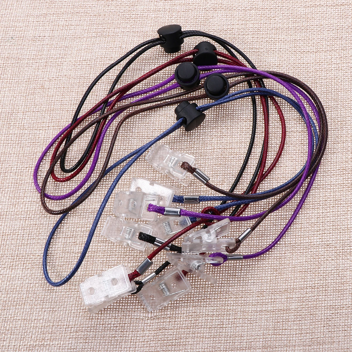 

5 Pcs Napkin Clips Chain Bib Holder Lanyard Polyester Spring Loaded Daily Use Studio Practical Design Lightweight