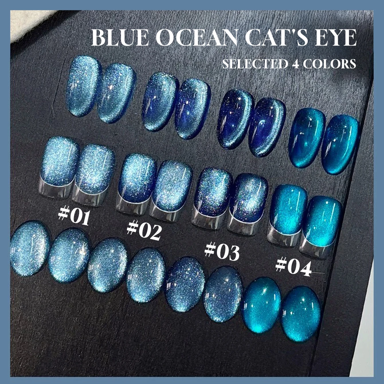 MIANEL Blue Ocean Cat Eye Gel Polish 2026 New Arrival Ultra-Shimmery Glass Bead Skin-Whitening Blue Shade Nail Art Gel