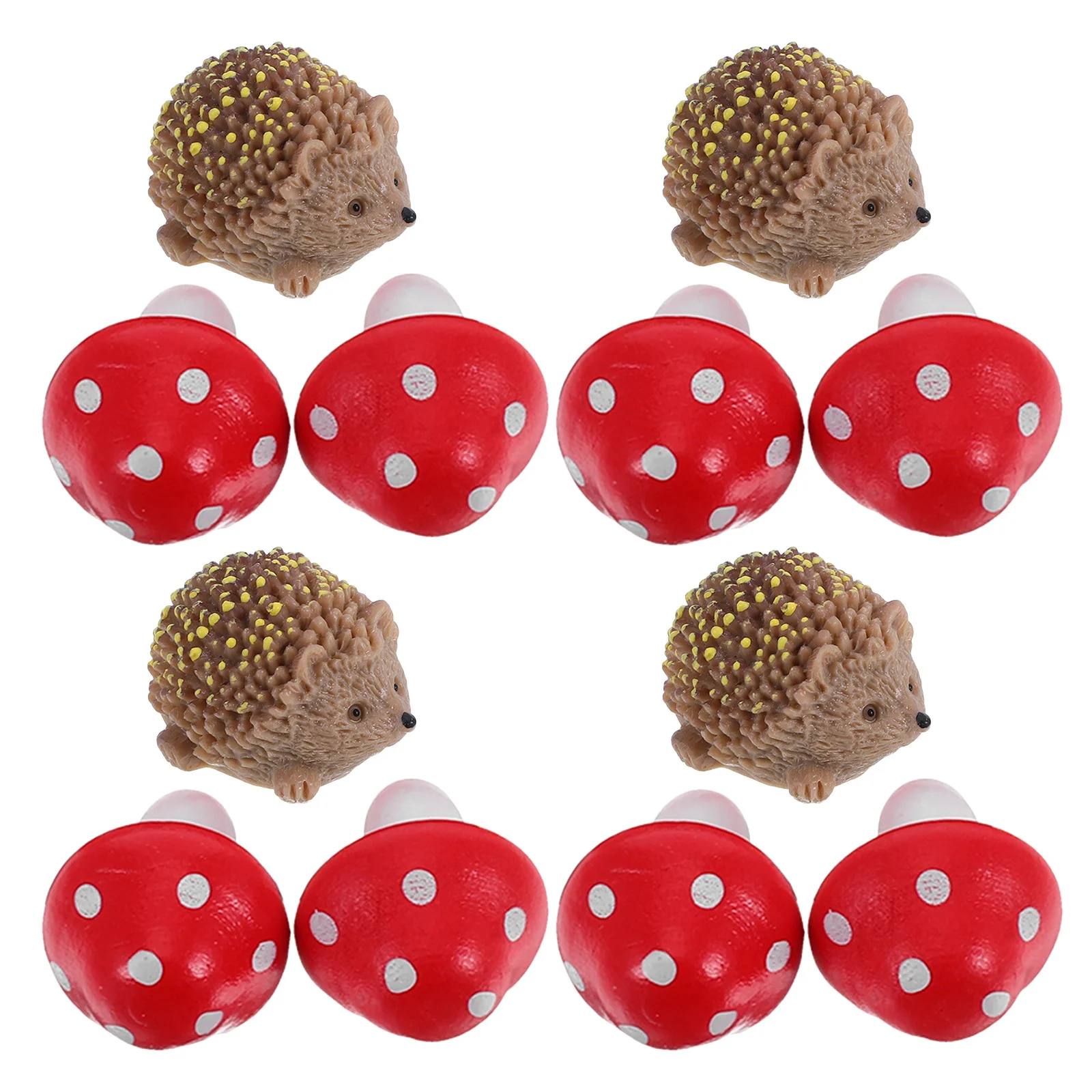 

12Pcs Garden Bonsai Decor Vibrant Resin Mushroom Statues with Mini Animals for Fairy Garden Terrarium Landscape Ornament