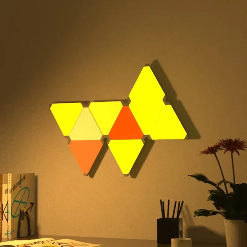Banqcn Triangle LED Gaming Setup RGB Wall Lights For Bedroom Smart Home Light Panels Works With Alexa Google Assistant - view 3