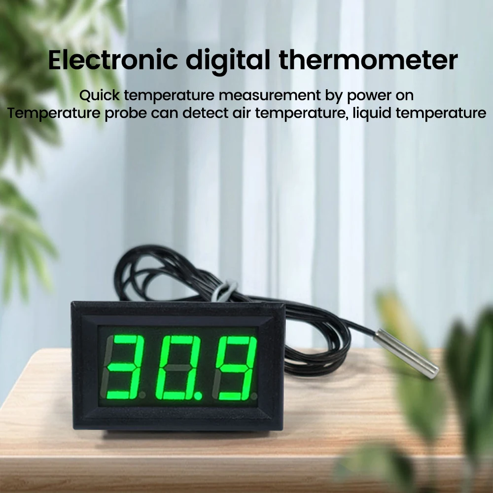 DC 12V Digital Thermometer Car Indoor Outdoor Weather Station -50-300℃ Pyrometer Waterproof NTC Probe Temperature Tester Meter