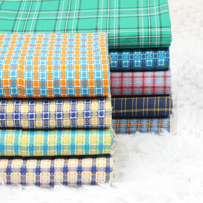 110cm x 50cm Cotton check elastic cloth yarn dyed Scottish plaid soft stretch fabric for bags garment longuette dress