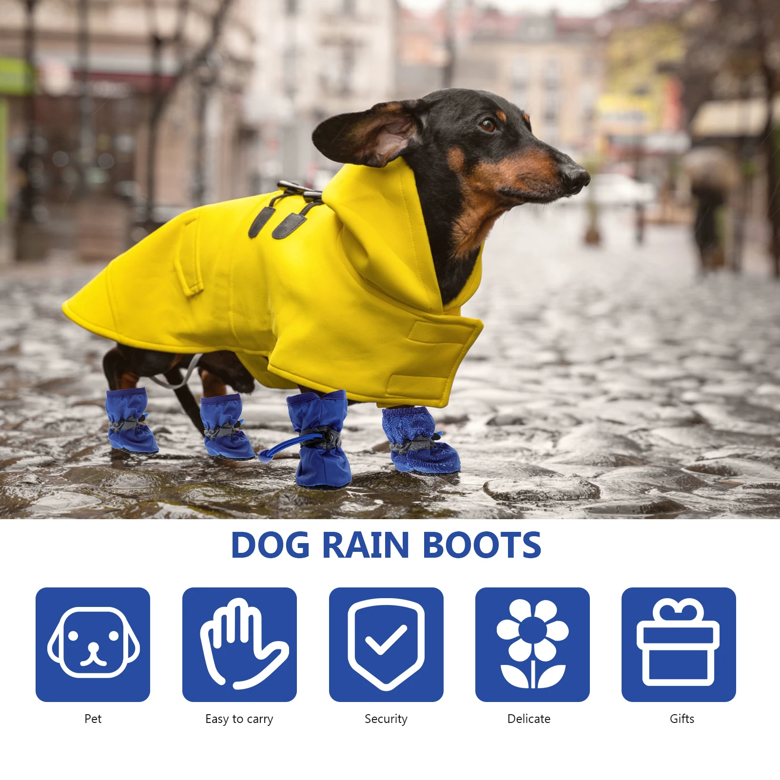 

3Sets Thickened Dog Rain Boots Waterproof Pet Rain Shoes Non-Slip Outdoor Protective Dog Footwear Pet Shoes Waterproof Boot