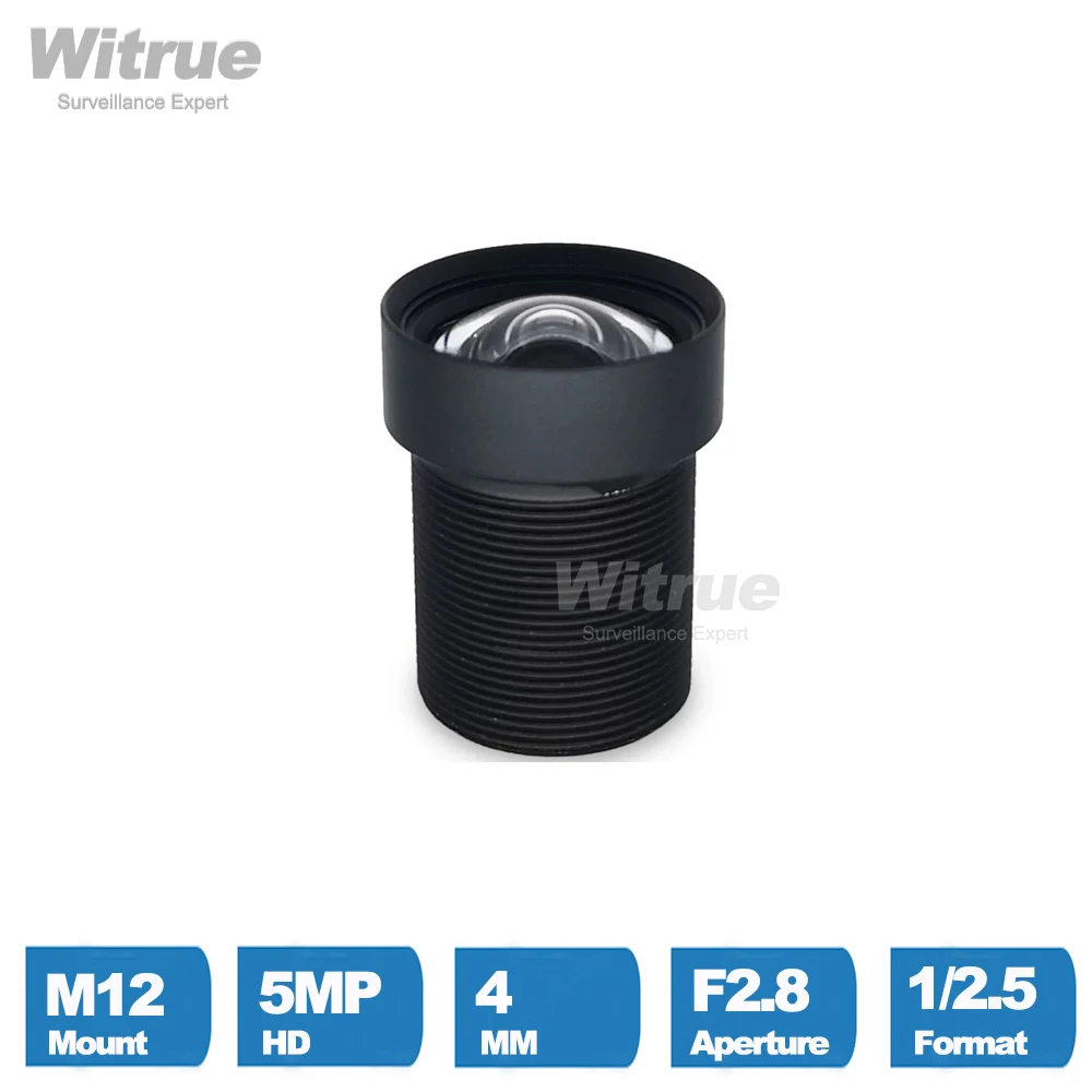 Witrue No Distortion Lens 4mm 5MP M12 Mount 1/2.5