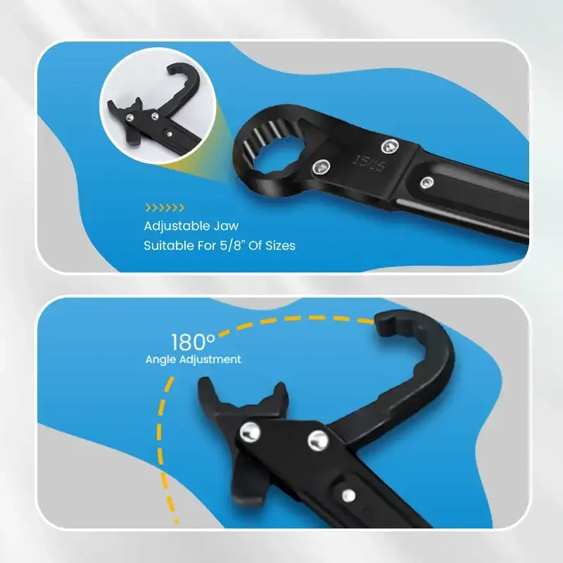 2Pcs Double-Headed Plumbing Wrench Set Water Pipe Repair Spanner Easy Angle Stop Supply Nut Installation Tool for Plumbers
