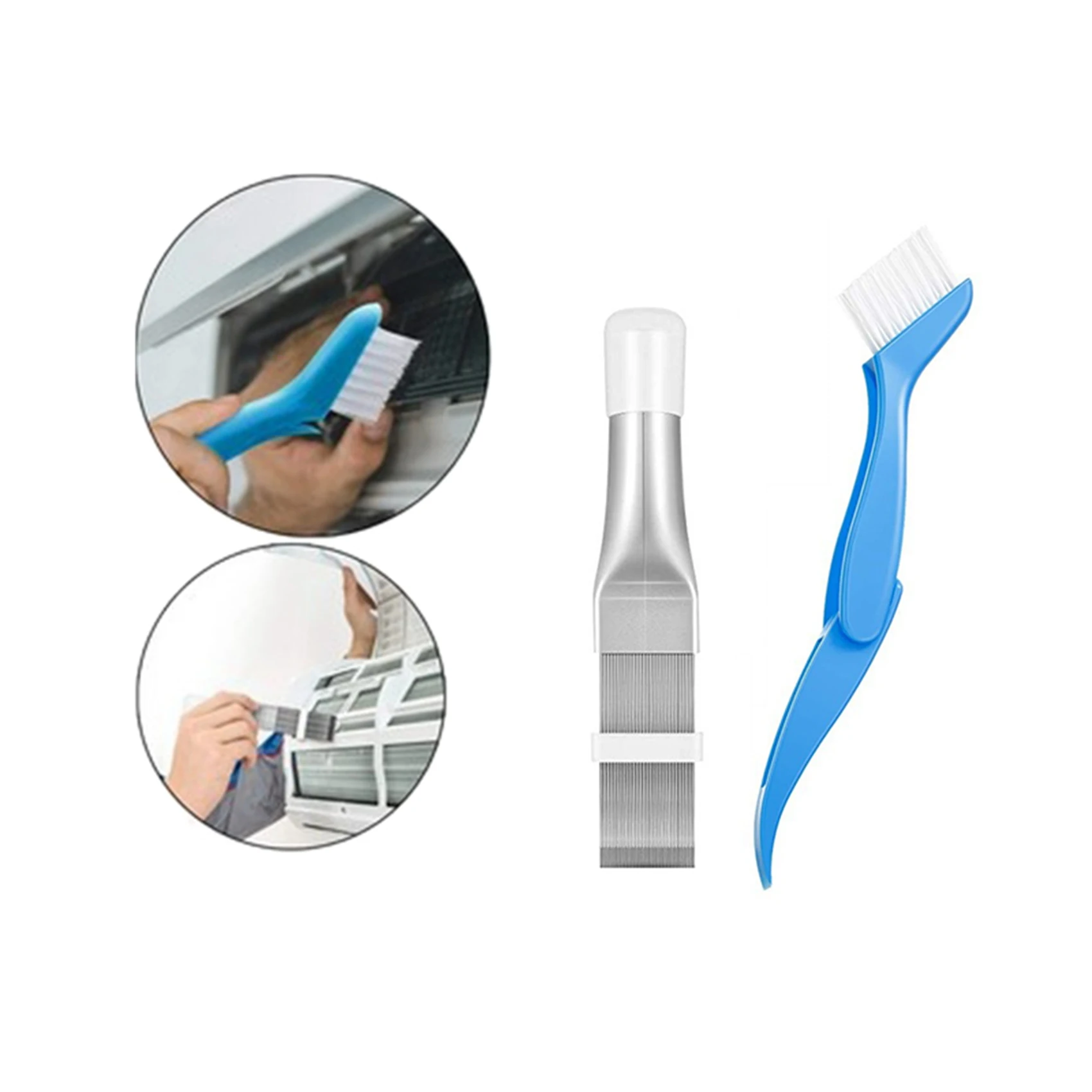 Y42A-6Pcs Air Conditioner Manual Cleaning Tool Stainless Steel Fin Comb Radiator Air Conditioner Condenser Cleaning Brush
