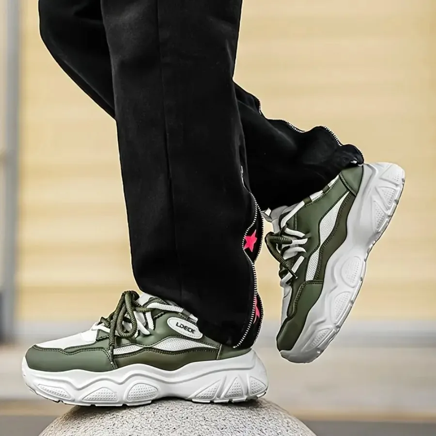 

Men's Shoes 2026 Spring New Arrival Plus Size Casual Hollow-Out Mesh Dad Shoes Versatile Thick-Soled Height-Increasing Sneakers