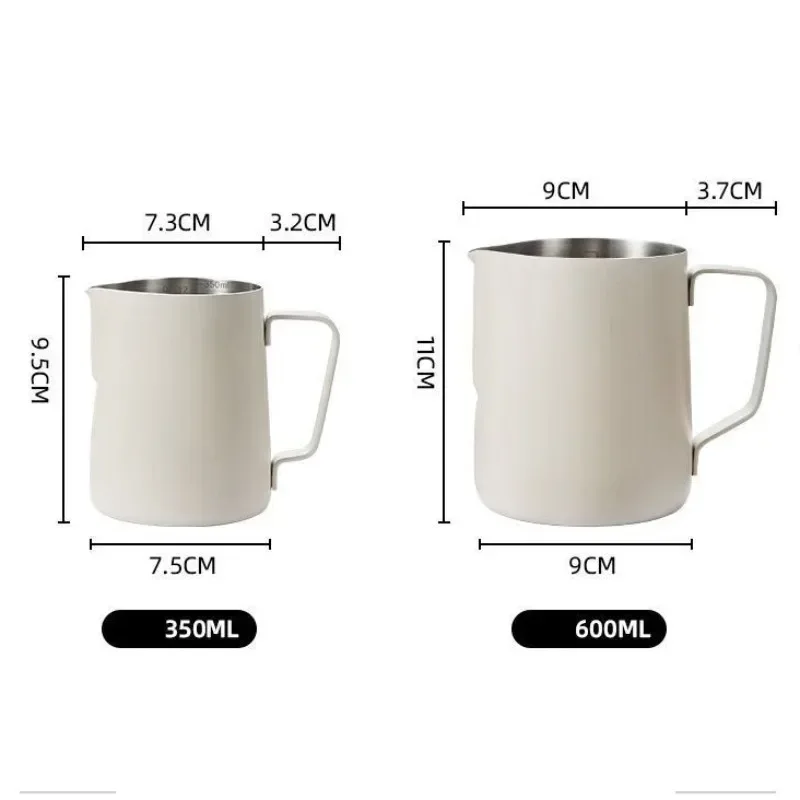 350/600ML Coffee Milk Frothing Pitcher Jug 304 Stainless Steel Precise Scale High Quality Latte Barista Professional CafeUtensil 3
