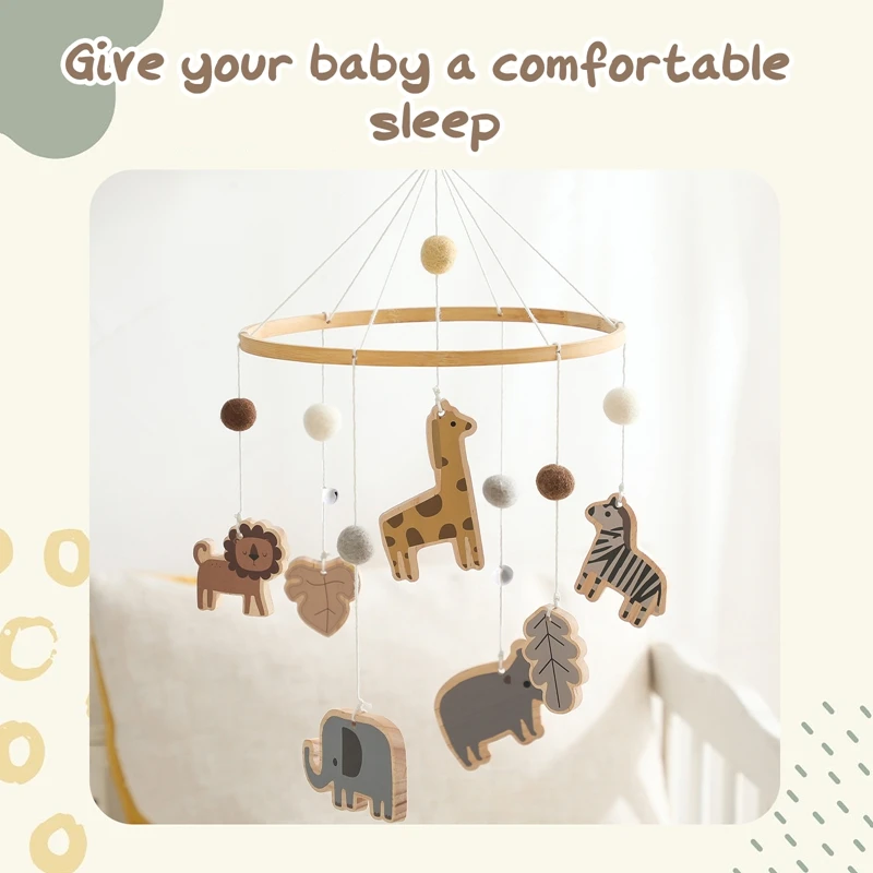 Baby Rattle Toy Wooden Cartoon Forest Animals Rattle Bells To Soothe Toy 0-12 Months Baby Crib Mobile Bed Bell Gifts For Newborn