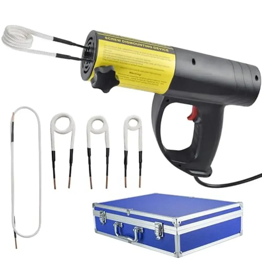 

Инструмент для снятия болтов 1500 Вт, комплект индукционного нагревателя, ручной инструмент с 4 катушками, быстрый нагрев, индукционный нагрев до 1200 ℃ Одна рука