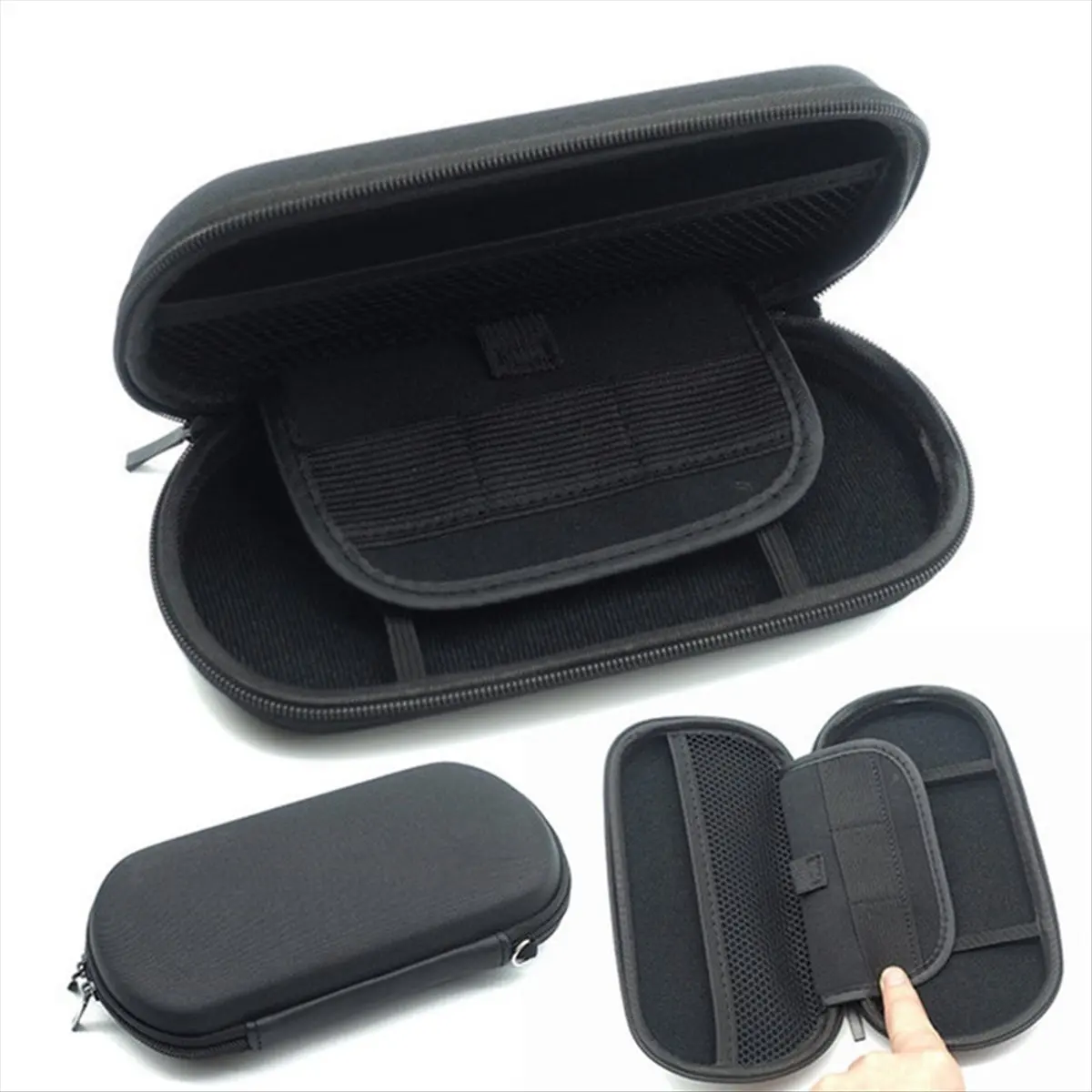 حافظة صلبة من مادة EVA لحقيبة حماية للسفر 1000/2000/3000 لحقيبة تخزين وحدة التحكم في الألعاب، رمادي-أسود