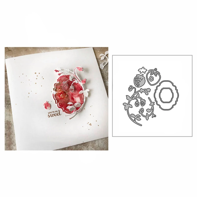 New 2022 Delicious Juicy Strawberries Metal Cutting Dies For DIY Scrapbooking Card Making Embossing Craft Decorative No Stamps