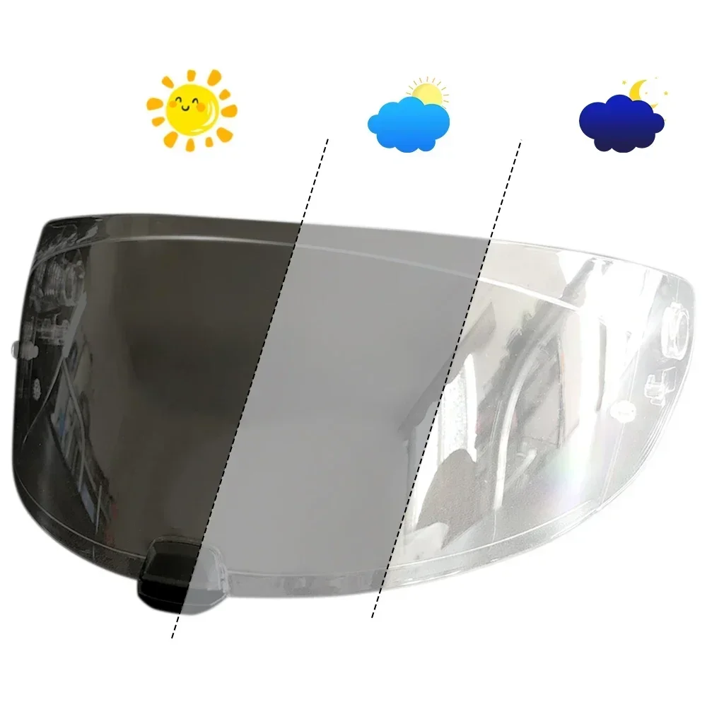 Motorcycle helmet Photochromic Visor Anti-UV PC visor Lens i70 hromic Smoke Dark Replacement Visor For HJC I70 I10