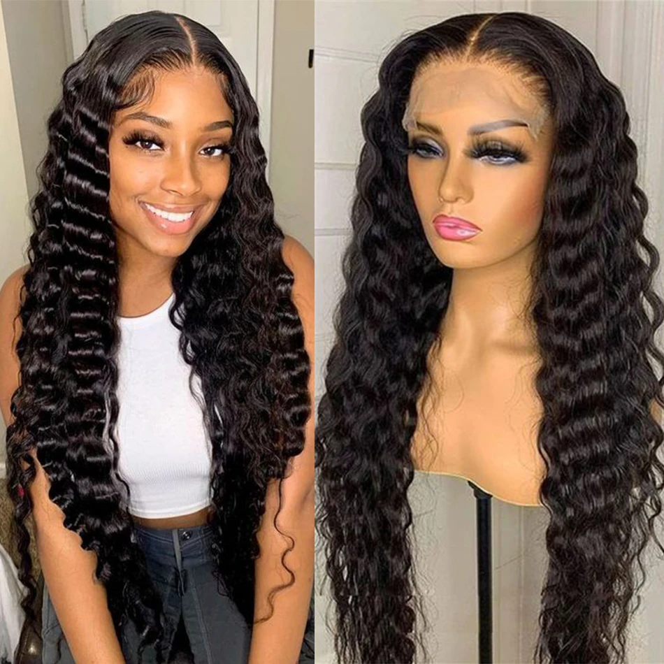 Deep Wave Hair Bundles Deep Curly Hair 1/3/4 Bundles On Sale Brazilian Human Hair Bundles Natural Black Hair Weave Extensions