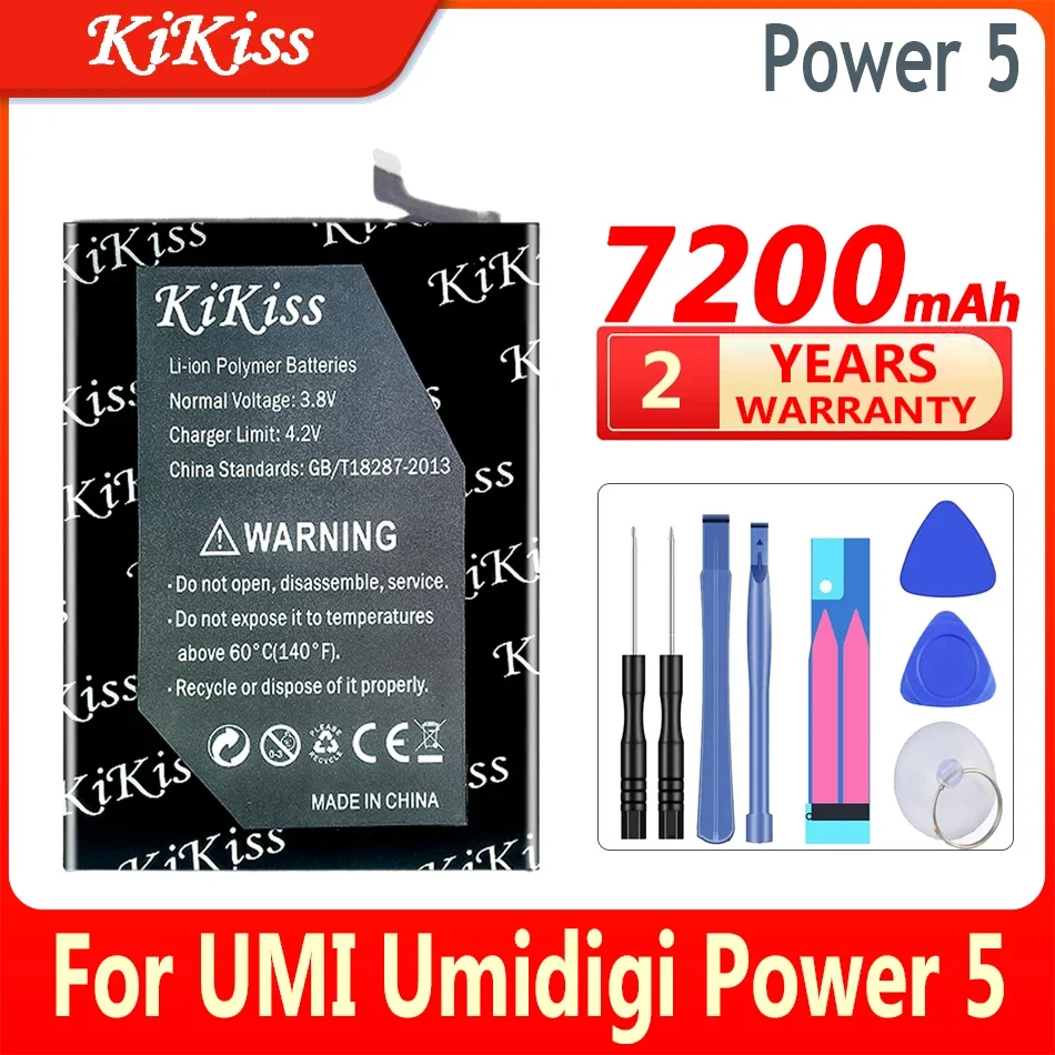 KiKiss Powerful Battery for Umidigi Power 5 Mobile Phone Batteries, 7200mAh