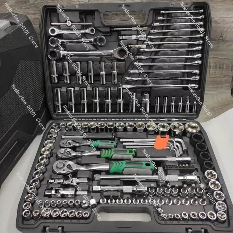 150-Piece Socket Wrench Tool Set, Auto Repair Combination Kit with Ratchet Wrench,Portable Hardware Tool Box for Car Maintenance
