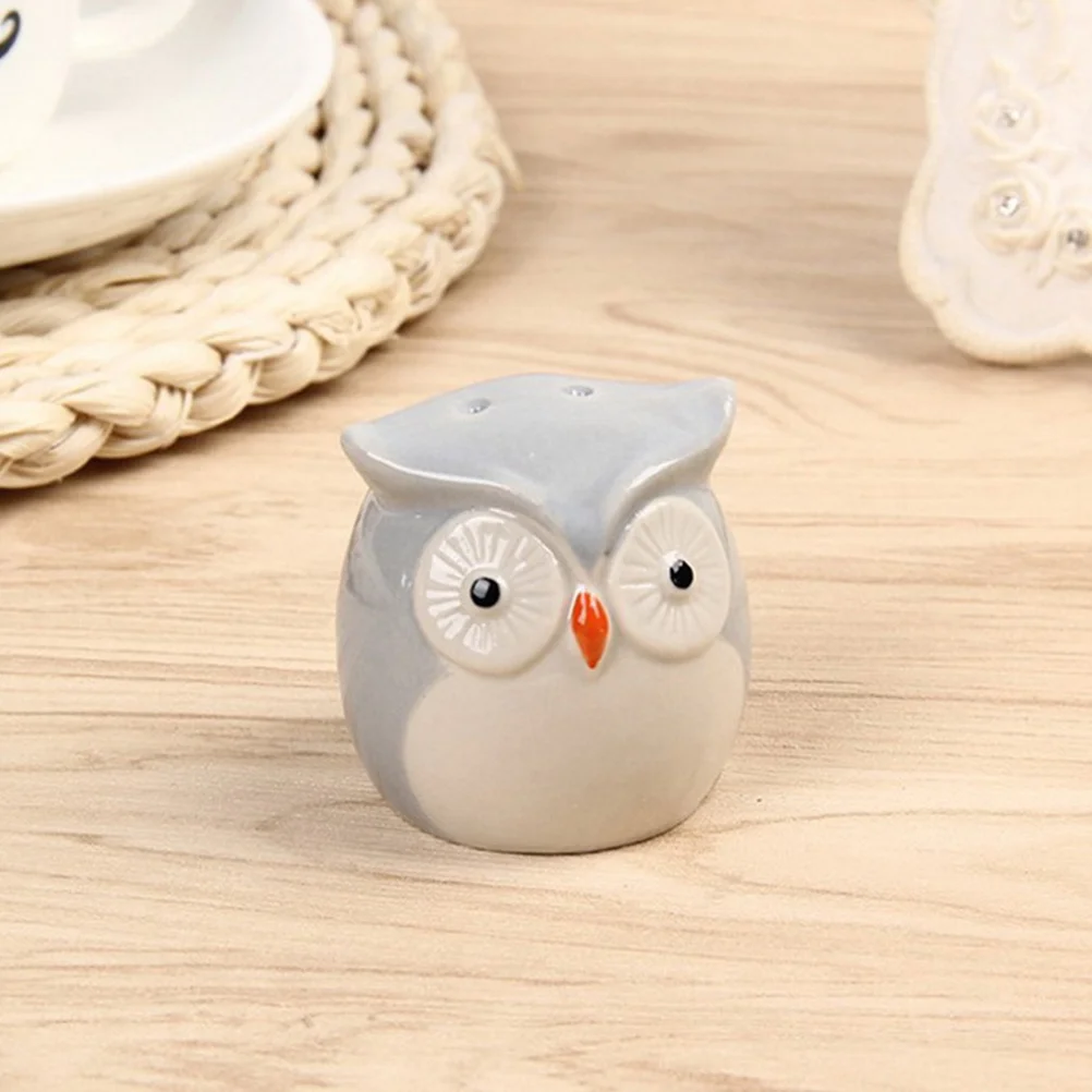 

2Pcs Owl Seasoning Jar Ceramic Condiment Storage Jar Cute Kitchen Decor for Salt Pepper Spices Seasoning Bottle