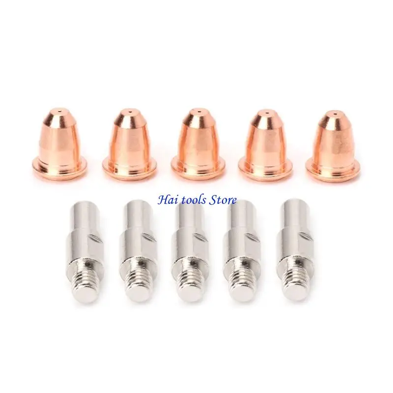 X37E 10Pcs/Set S45 Consumables Electrode 0.8mm Nozzle Tip For Plasma Cutter Torch