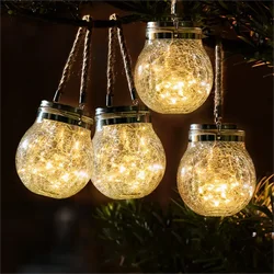 Solar LED Fairy Light Mason Jar Bottle LED String Light Outdoor Waterproof Portable Lantern Christmas Decoration Pendant Lamp