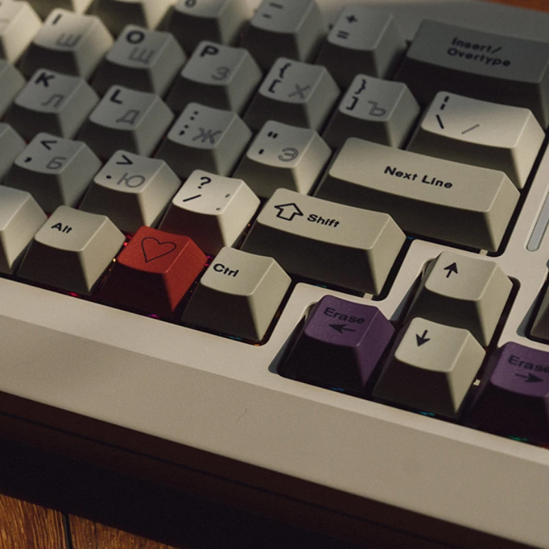 Vintage รัสเซีย Keycap ชุด PBT 155key ที่กําหนดเองส่วนบุคคลแป้นพิมพ์สีเทาหมวกเชอร์รี่โปรไฟล์ Gaming KeyCap สําหรับแป้นพิมพ์เครื่องกล
