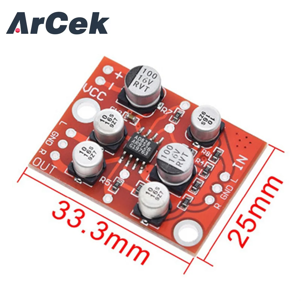 DC 5V-15V 12V AD828 Stereo Preamp Power Amplifier Board Preamplifier Module