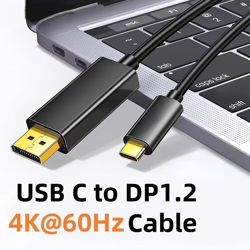 USB C to DisplayPort Adapter Cable Type-C To DP 4K@60Hz Video Cord Compatible for Thunderbolt3 Macbook iPad Pro to Display
