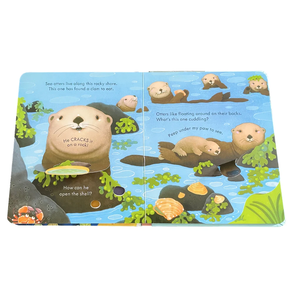 Usborne Peep Inside The Seashore 3D Flap Picture Book Montessori Educational English Books for Kids Baby Bedtime Reading