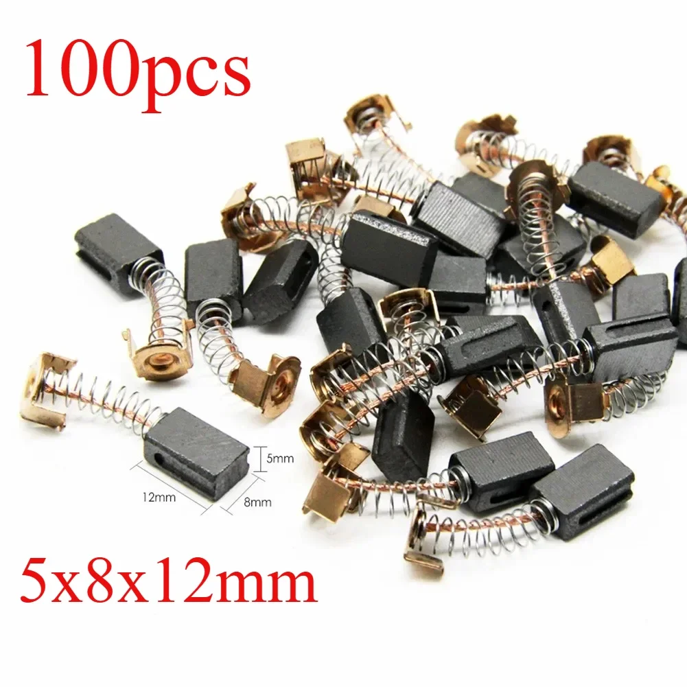 100pcs Carbon Brushes Replacement 5x8x12mm For Black Decker Angle Grinder G720 Carbon Brush Power Tool Accessories