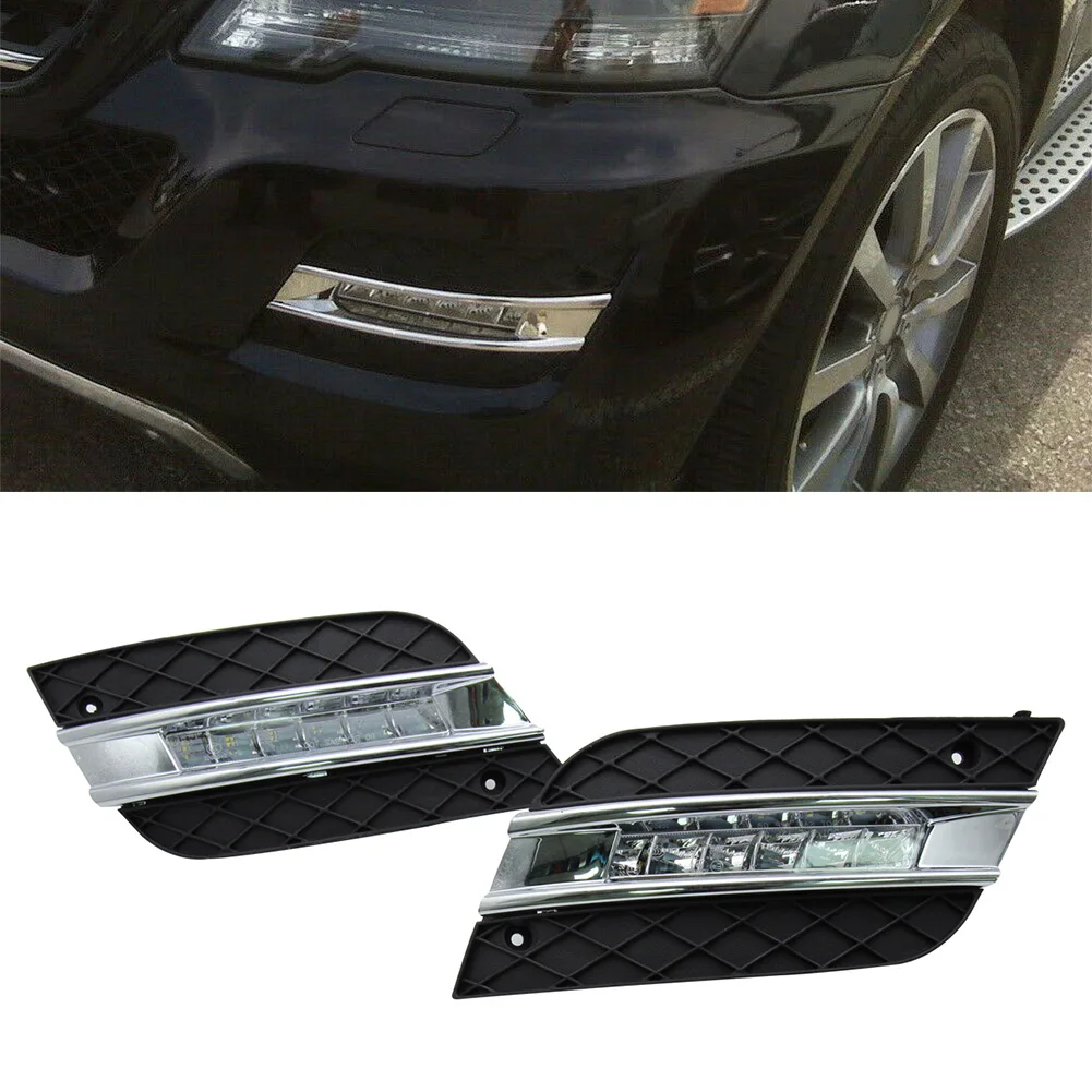 1Pair Car Front Bumper Daytime Running Lights LED DRL For Mercedes Benz W164 M-Class ML320 ML350 ML500 ML550 ML63  2009-2011