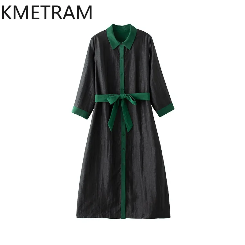 

KMETRAM 100% Mulberry Silk Dresses 2024 Women Elegant Summer Party Long Dress Womans Clothing Wear on Both Sides Vestidos Largos